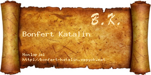 Bonfert Katalin névjegykártya